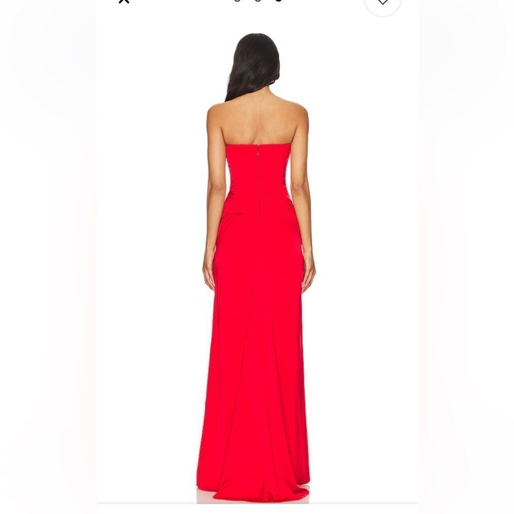 NBD Jake Gown red bustier corset strapless maxi rosette prom event Revolve XS - Picture 2 of 15